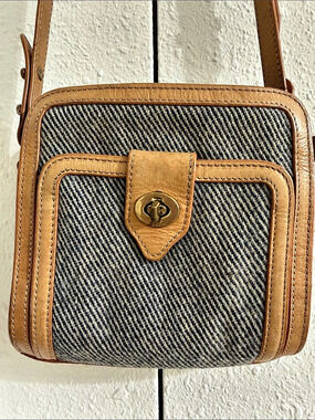 Steven Alan Denim Crossbody Bag in Brown & Blue